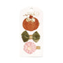 Pumpkin Hair Clip Trio