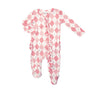 Pink Argyle Ruffle Back Zipper Footie