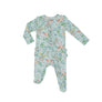 Pretty Owls Ruffle Zipper Footie