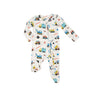 Crayon Construction Trucks Zipper Footie