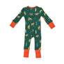 2 WAY ZIPPER ROMPER WAFFLE / THERMAL - DOGGIE CHRISTMAS