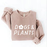 DOGS AND PLANTS Graphic Sweatshirt: TAN