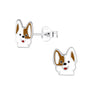 Cute Little Dog Sterling Silver Stud Earrings