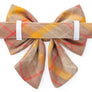 Mustard Plaid Flannel Fall Lady Dog Bow