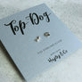 Sausage Dog and Paw Print Rose Gold or Silver Earrings