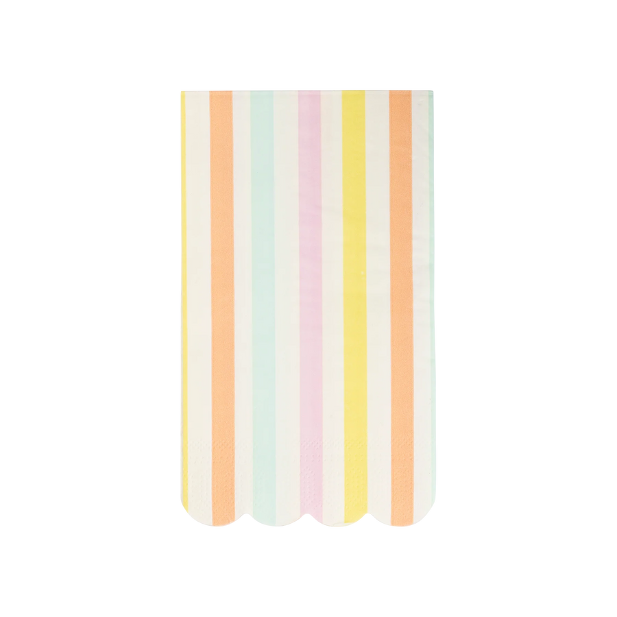 Spring Stripe Scallop Paper Dinner Napkin Set