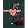Burgundy Velvet Dog Bow Tie