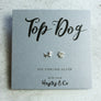 Sausage Dog and Paw Print Rose Gold or Silver Earrings