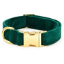 Forest Green Velvet Dog Collar