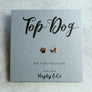 Sausage Dog and Paw Print Rose Gold or Silver Earrings