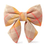 Mustard Plaid Flannel Fall Lady Dog Bow