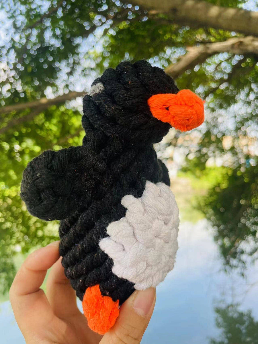 Handmade Sustainable Penguin Rope Toy