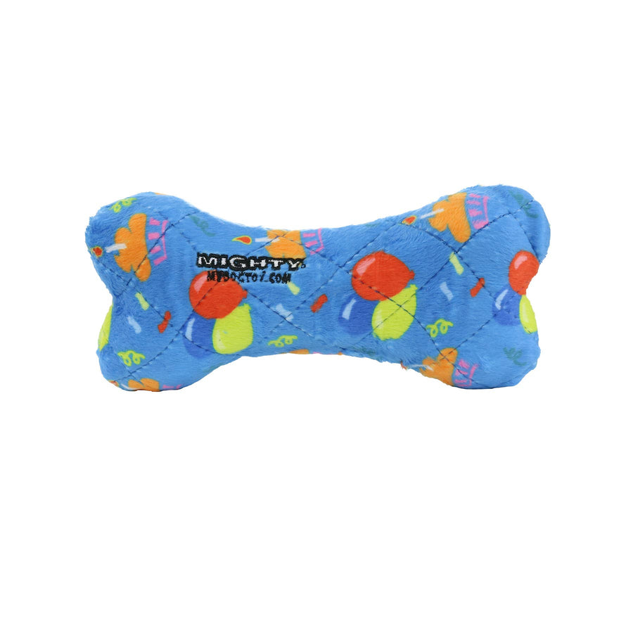 Mighty Bone- Medium Celebration Squeaky Dog Toy, No Stuffing