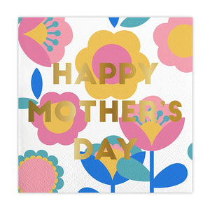 Foil Beverage Napkins - Happy Mother's Day Tulip