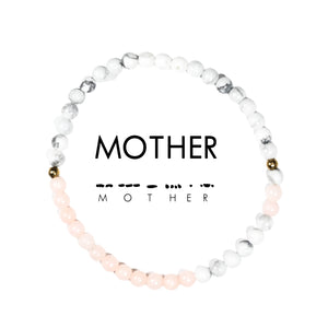 Morse Code Bracelet | MOTHER - Light Pink and Marble