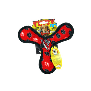 Tuffy Jr Boomerang - Red Paw, Durable, Squeaky Dog Toy