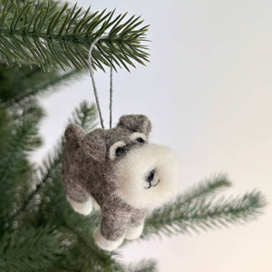 Felt Schnauzer Dog Ornament