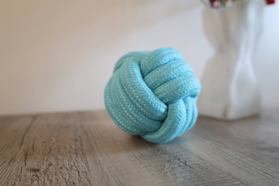 Handmade Blue Rope Ball for Big Dogs | Soft Rope Ball