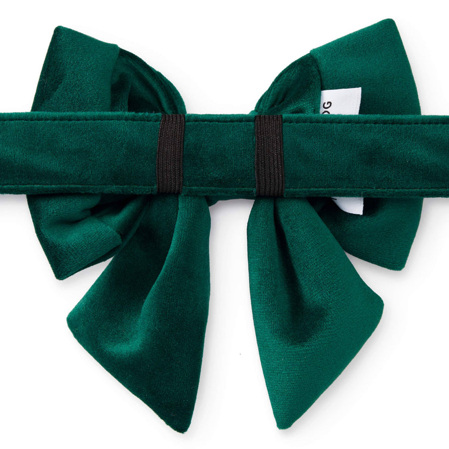 Forest Green Velvet Holiday Lady Dog Bow