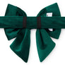 Forest Green Velvet Holiday Lady Dog Bow