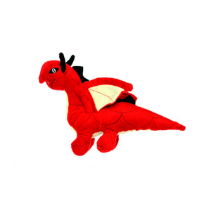 Mighty Jr Dragon - Red, Plush, Squeaky Dog Toy