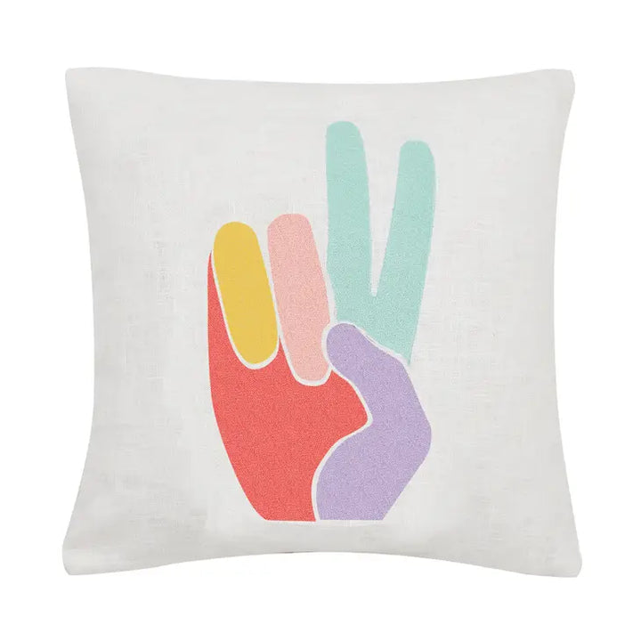 Peace Hand Embroidered Pillow