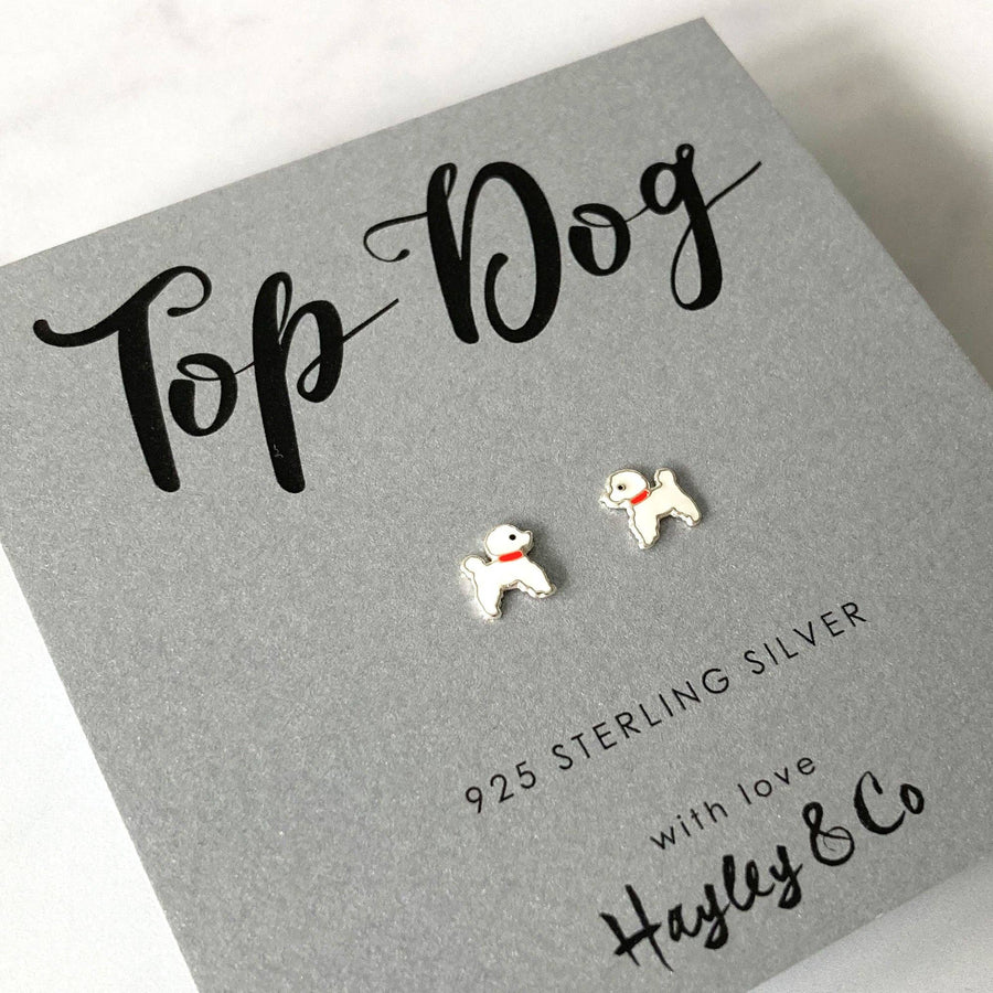Little Poodle Sterling Silver Earrings