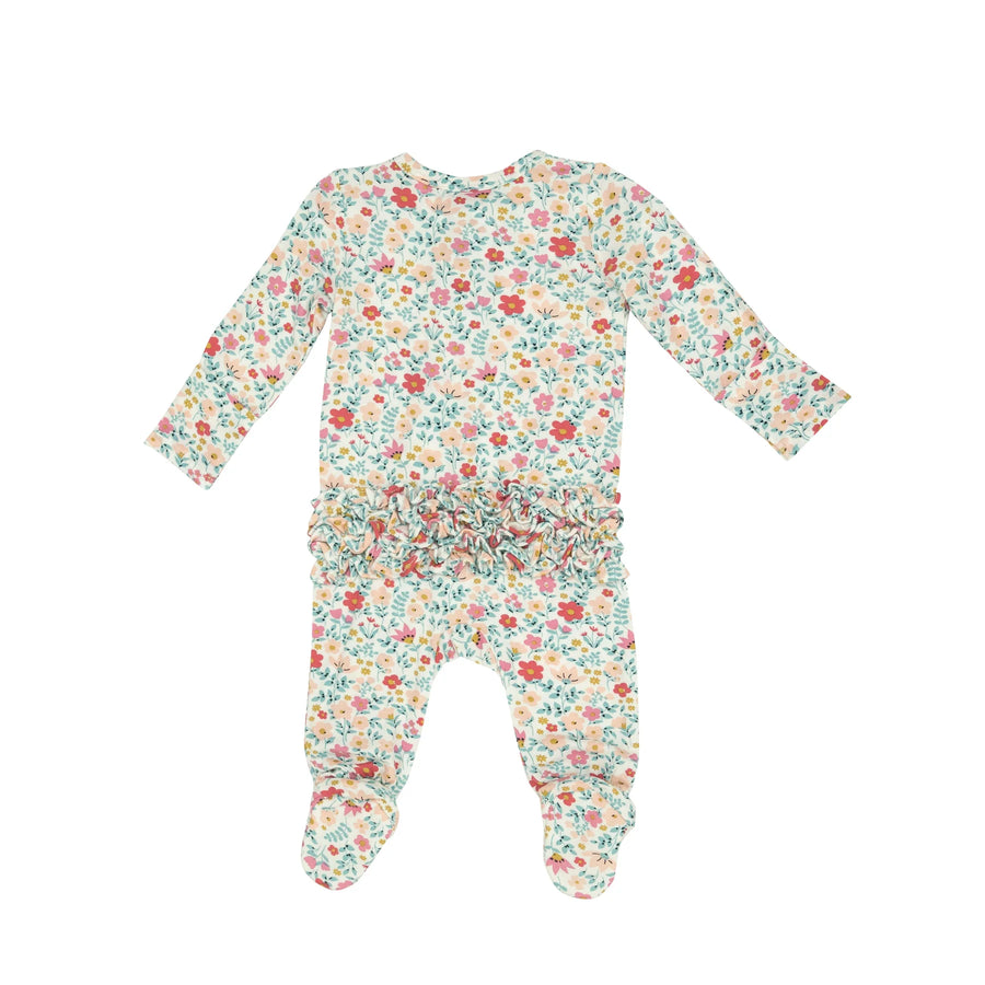 Ruby's Garden Ruffle Zipper Footie