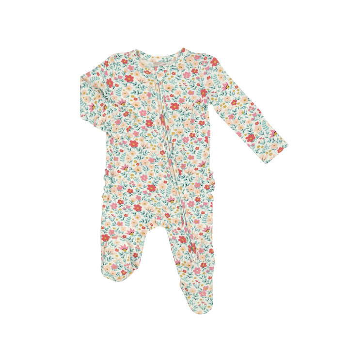 Ruby's Garden Ruffle Zipper Footie