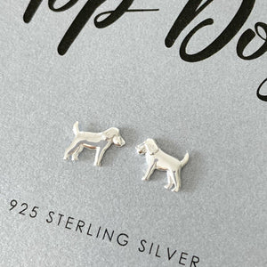 Labrador 'Top Dog' Sterling Silver Stud Earrings