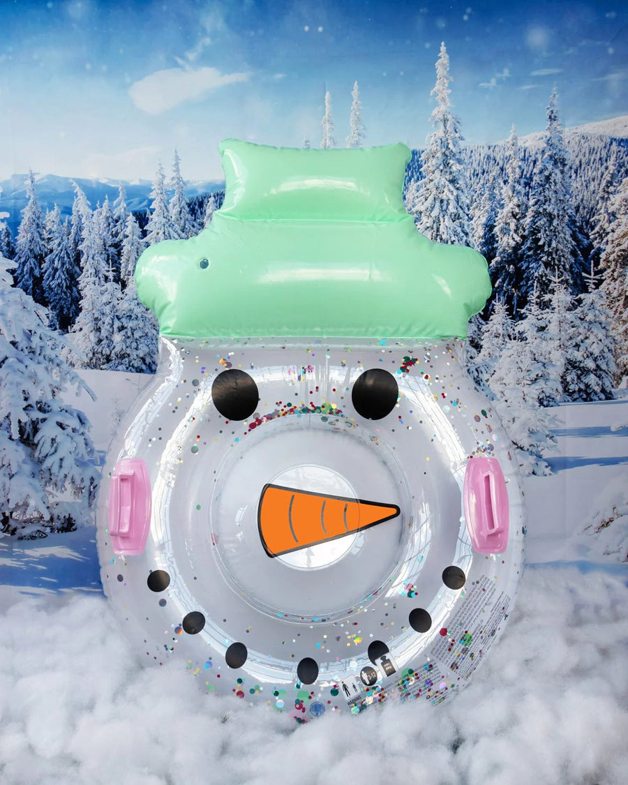 MR. SNOWMAN CONFETTI FILLED INFLATABLE SNOW TUBE