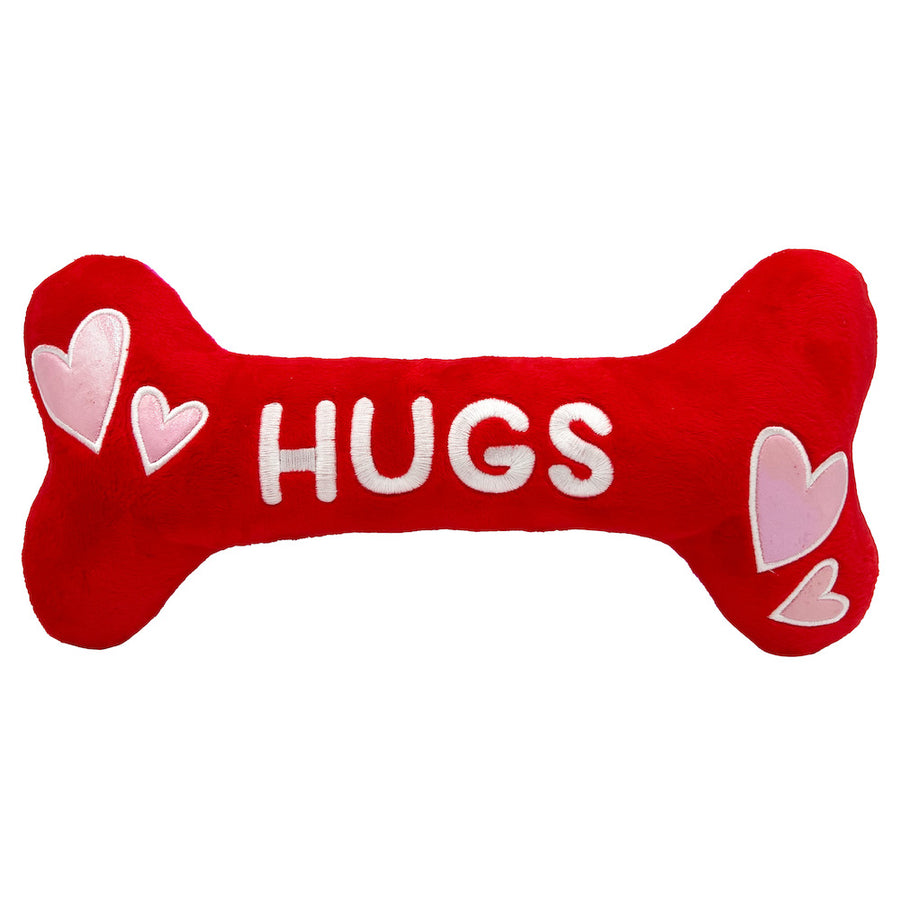 Hugs & Kisses Bone Dog Toy (Double Sided)