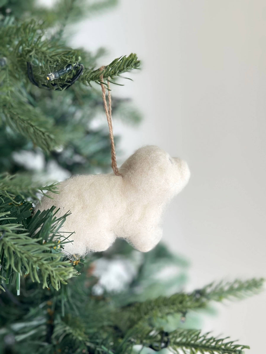 Felt Ornament - White Maltese Dog