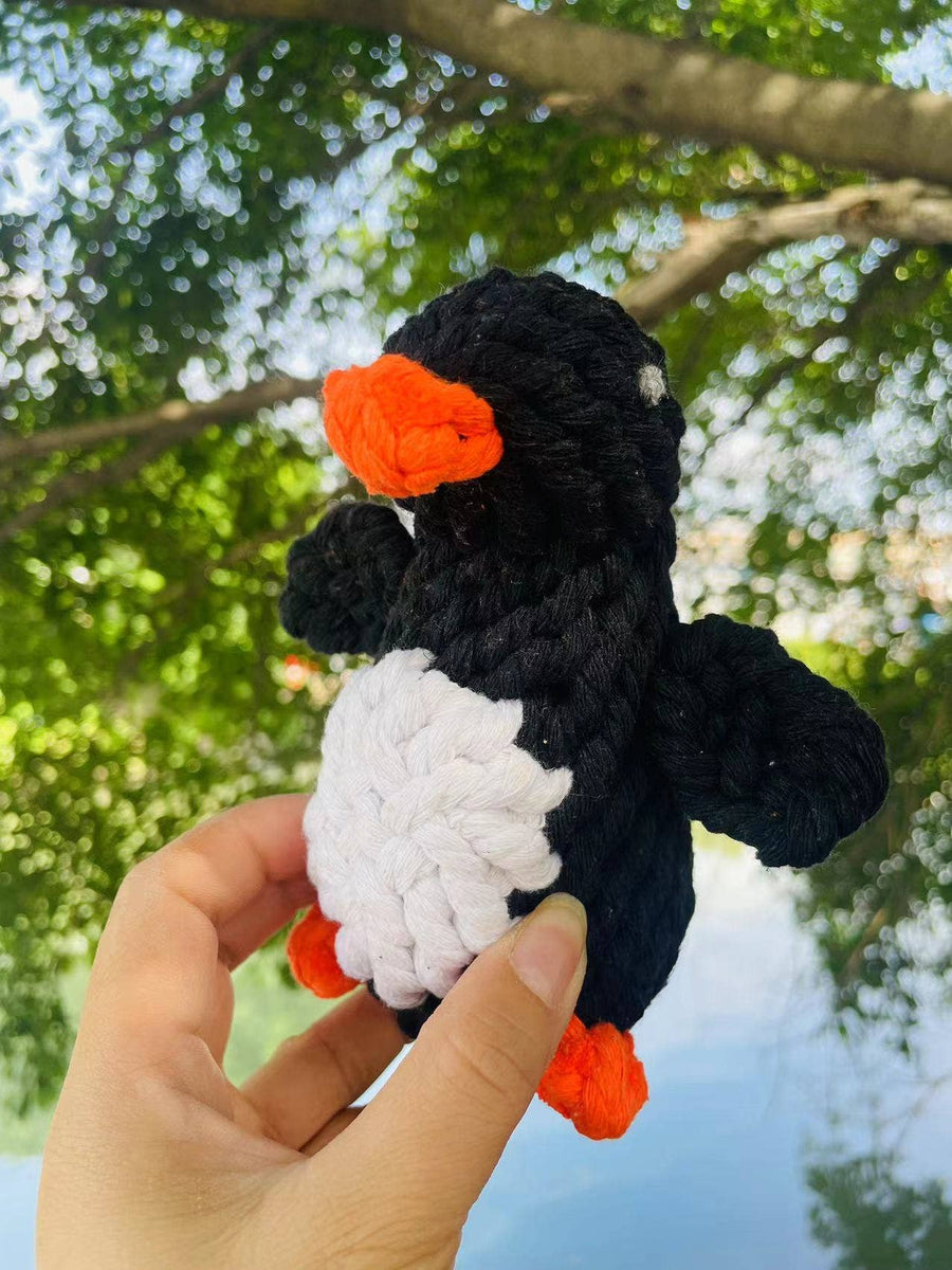 Handmade Sustainable Penguin Rope Toy