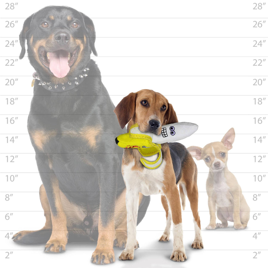 Tuffy Funny Food Banana, Durable, 2-in-1