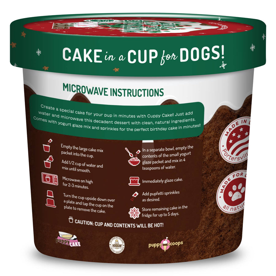 Cuppy Cake-Microwave Dog Christmas Cake in A Cup Gingerbread