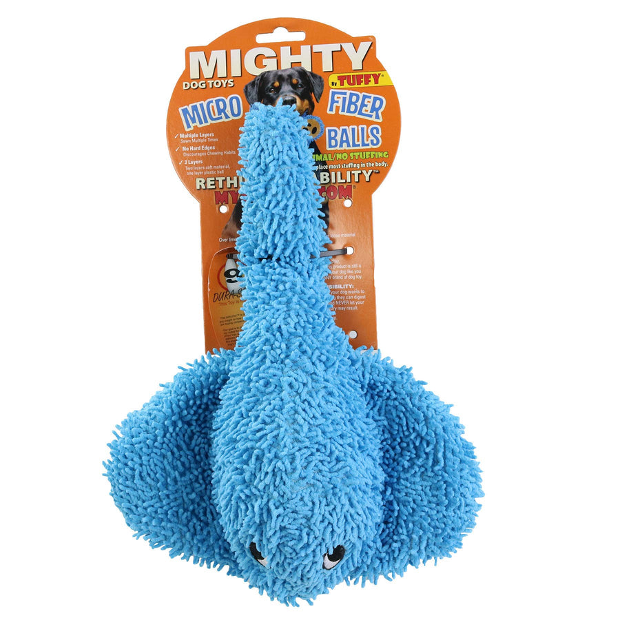 Mighty Microfiber Ball Med Stingray Blue, Squeaky Dog Toy