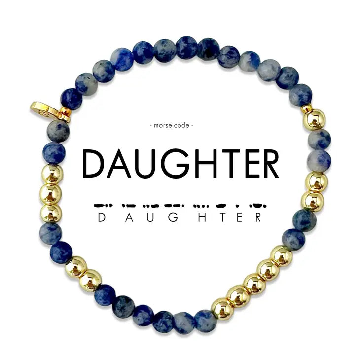 Gold Morse Code Bracelet l DAUGHTER