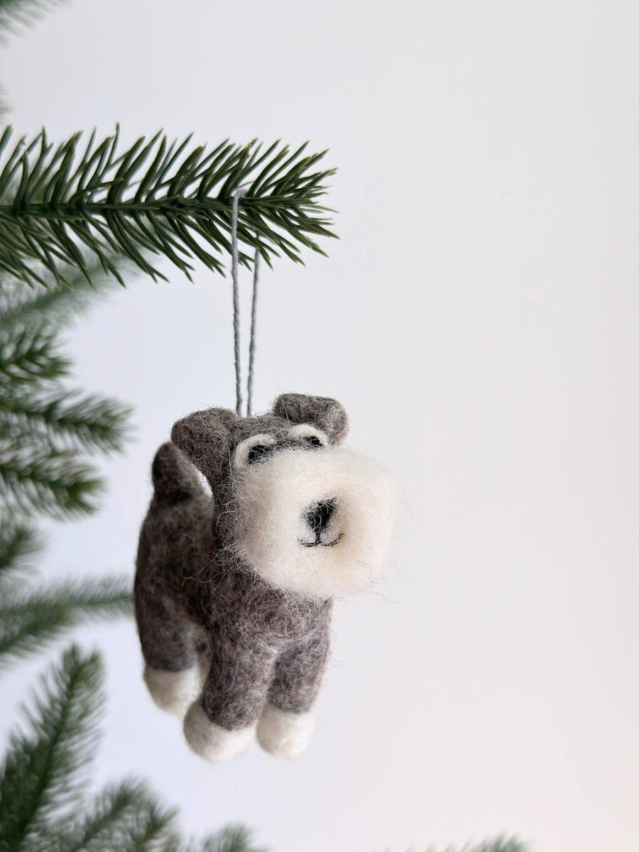 Felt Schnauzer Dog Ornament