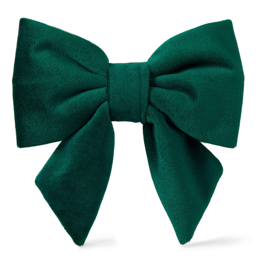 Forest Green Velvet Holiday Lady Dog Bow