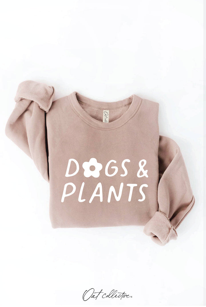 DOGS AND PLANTS  Graphic Sweatshirt: TAN
