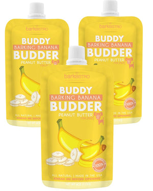 Buddy Budder 100% all-natural dog peanut butter - Barkin Banana