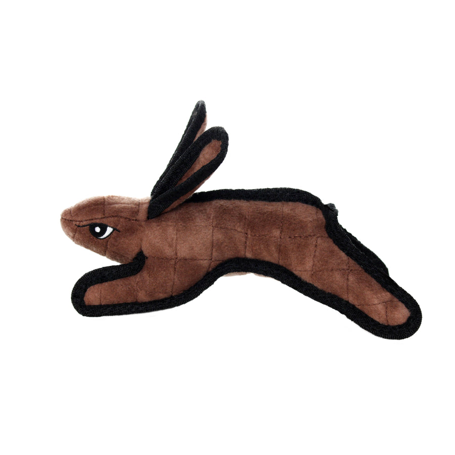 Tuffy Jr Barnyard Rabbit - Brown, Durable, Squeaky Dog Toy