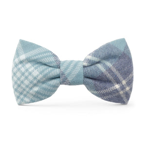Blue Frost Flannel Holiday Bow Tie