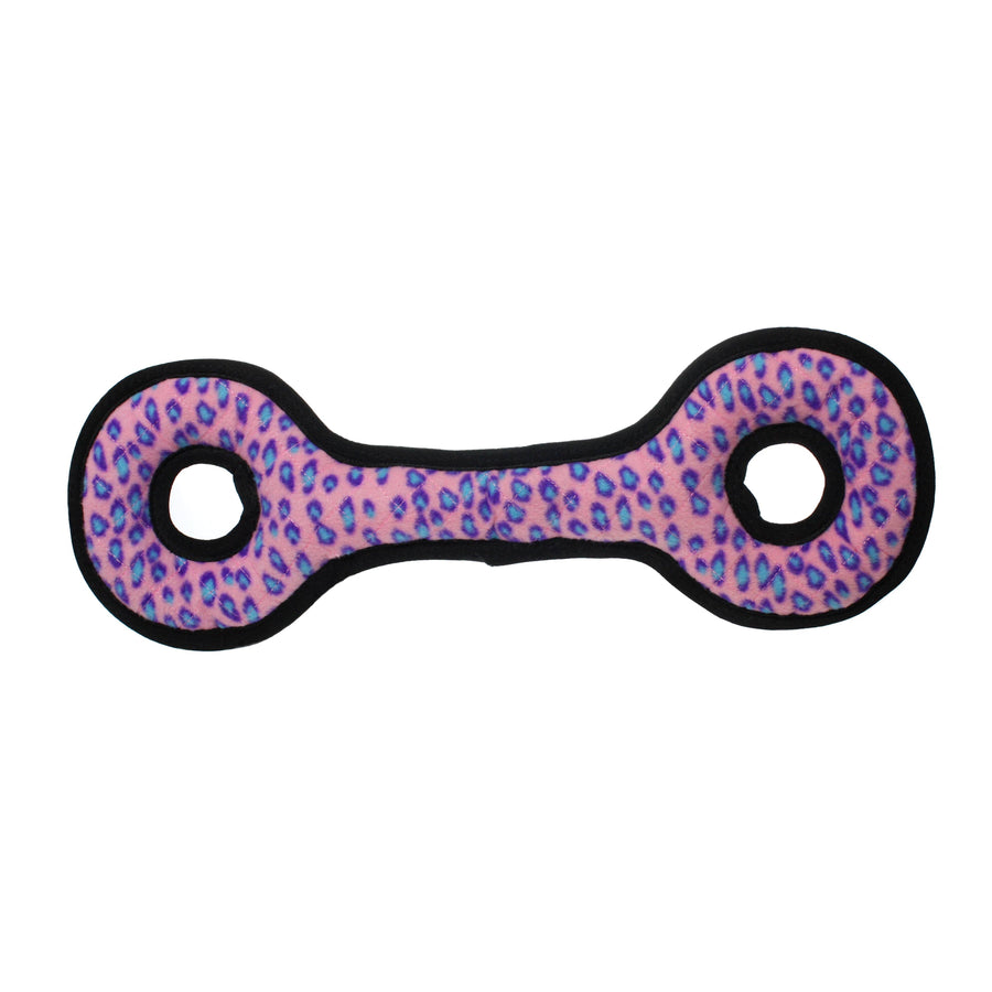 Tuffy Ultimate Tug-O-War - Pink Leopard, Squeaky Dog Toy