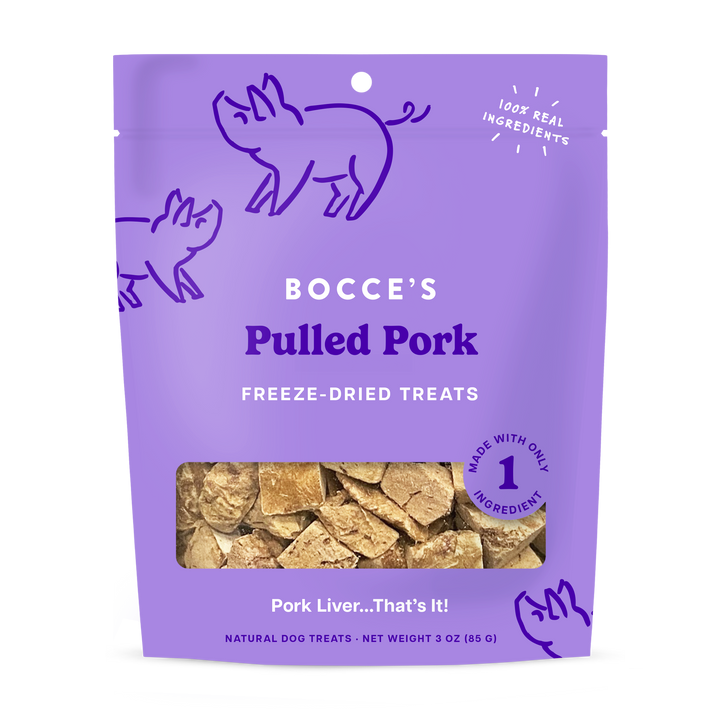 Bocce's Bakery Pulled Pork, Freeze-Dried, 3oz
