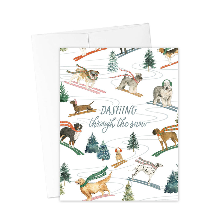 Dashing Through The Snow - Holiday Dogs  Greeting Card