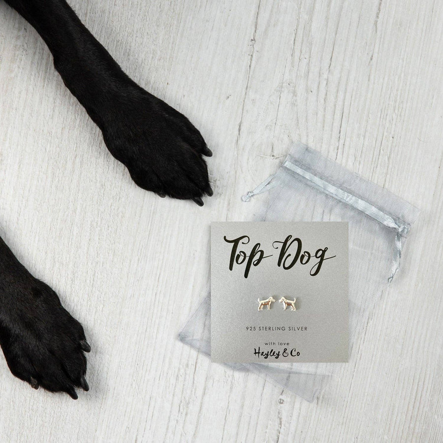 Labrador 'Top Dog' Sterling Silver Stud Earrings