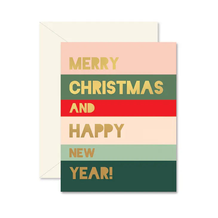 Holiday Colorblock Christmas Greeting Card