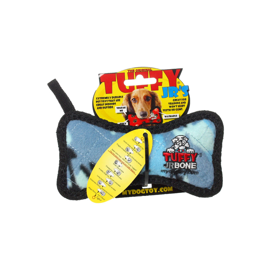 Tuffy Jr Bone - Camo Blue, Durable, Tough, Squeaky Dog Toy